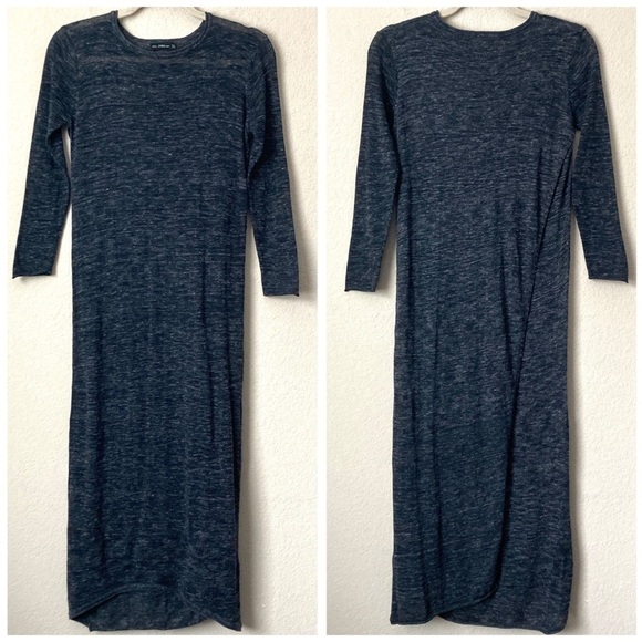 Zara Heathered Midi Dress Crossover Flyaway Back - Picture 1 of 14